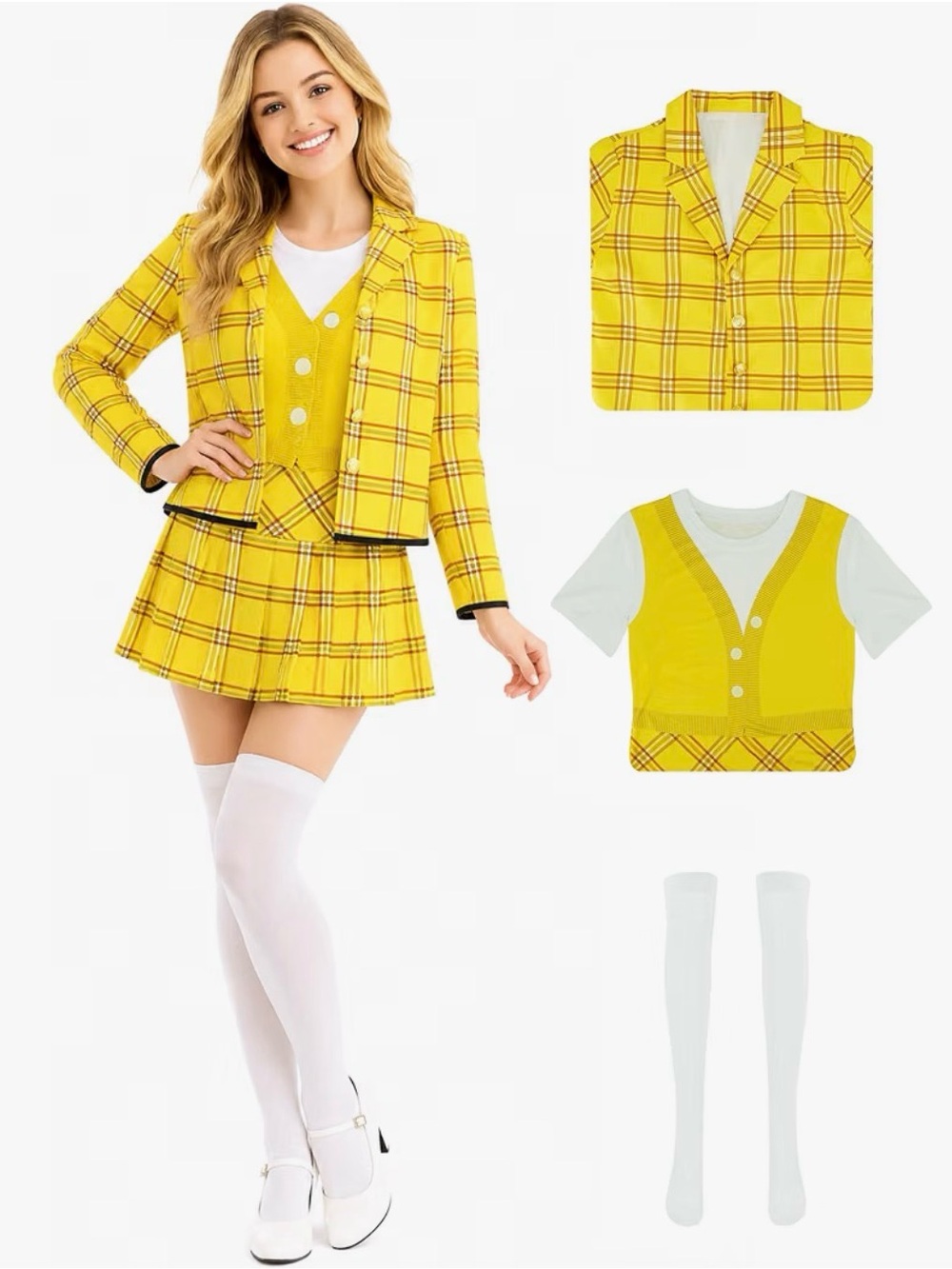 💕NWT Adorable Clueless Movie Halloween Costumes School Girl Outfit Cher & Dionne - Picture 2 of 13
